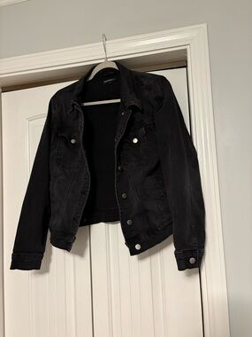 PROSPERITY Black Denim Jean Jacket - Women's Classic Trucker